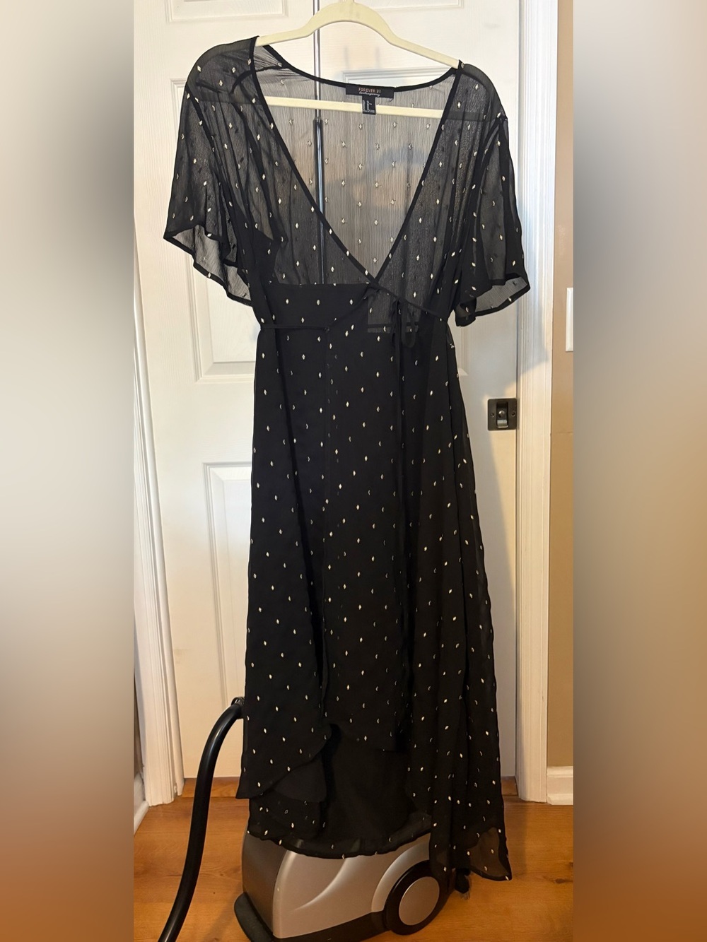 Black Sheer Wrap Dress